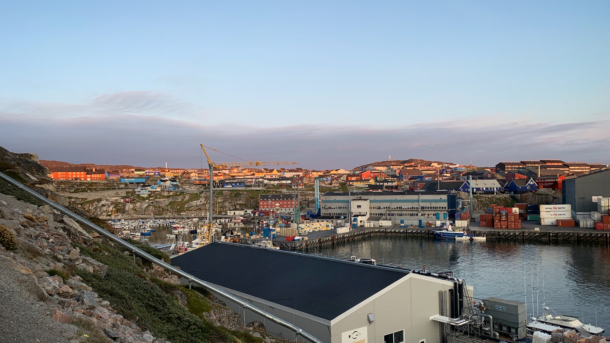 Ilulissat at 1:30am, bathed in beautiful soft light, as we arrived back from an excursion.