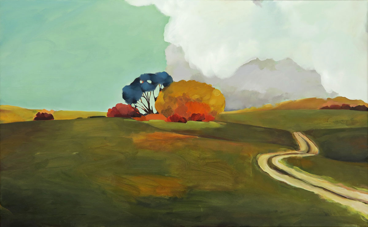 Dirt Hole Creek Oil and acrylic on poly-cotton 76cm x 122cm