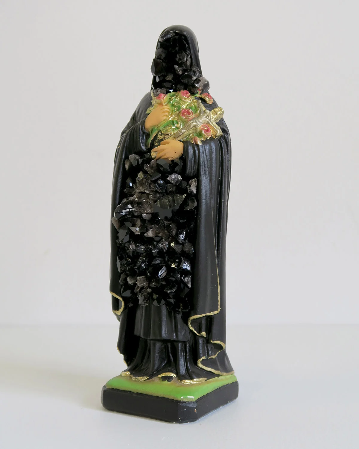 Crystal Mary 1 Crystal & acrylic/enamel on repurposed vintage religious figure. 21cm tall