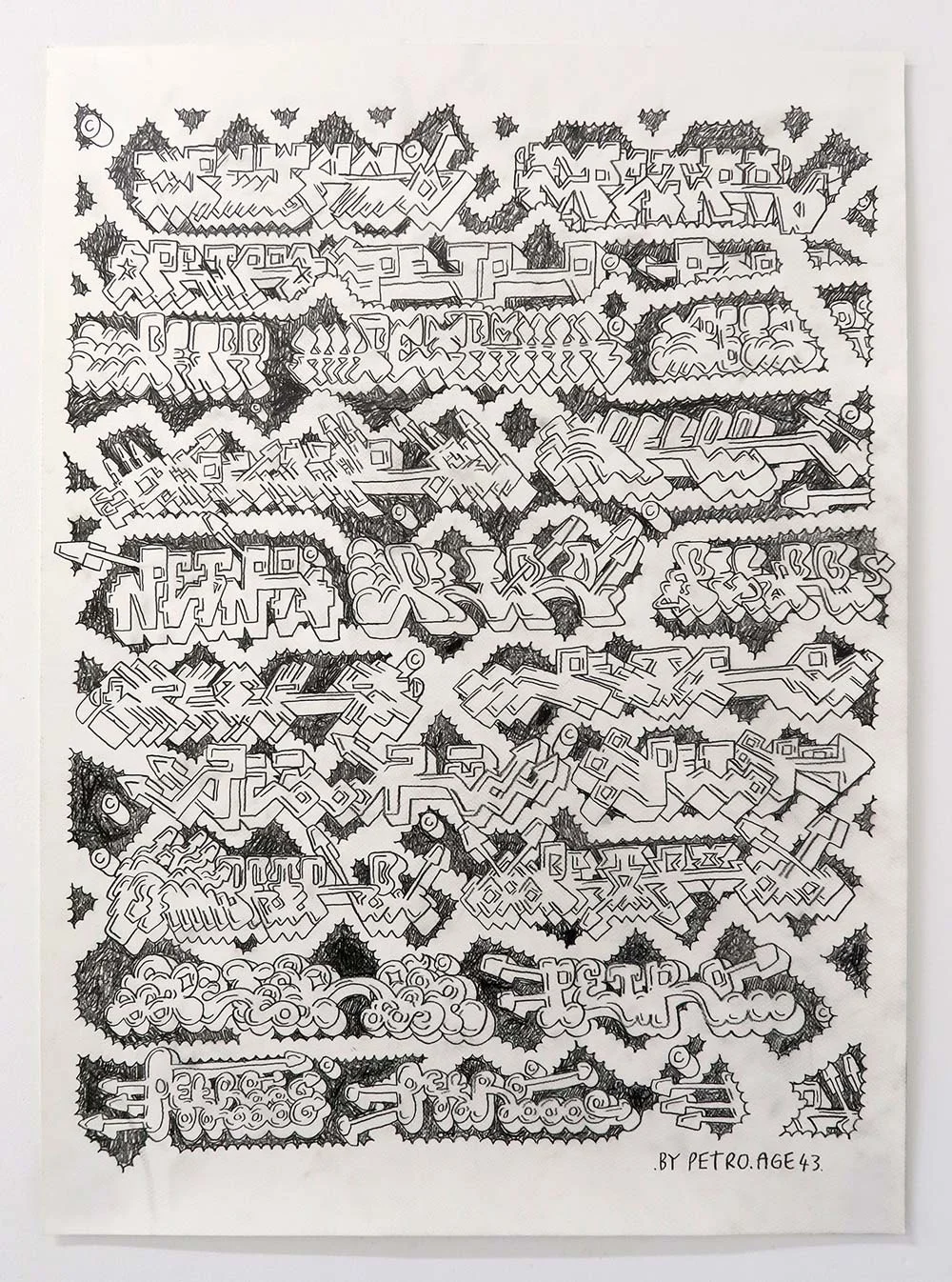 Scribble Script 4B Pencil on paper 56cm x 76cm