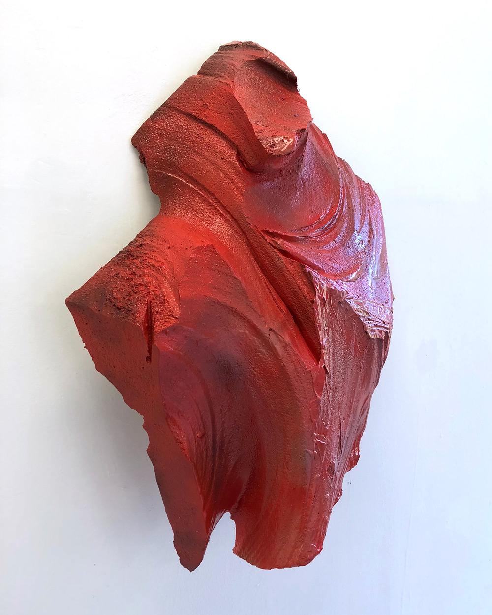 Particles of Repulsive Explosions - red Styrofoam, with poly-urethane clear coat & aerosol enamel paint 80cm x 60cm x 25cm