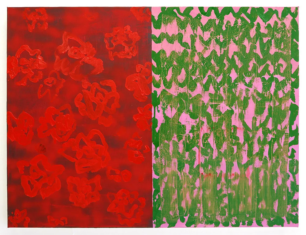 Roses are red Mixed media on stretched canvas 102cm x 76.5cm