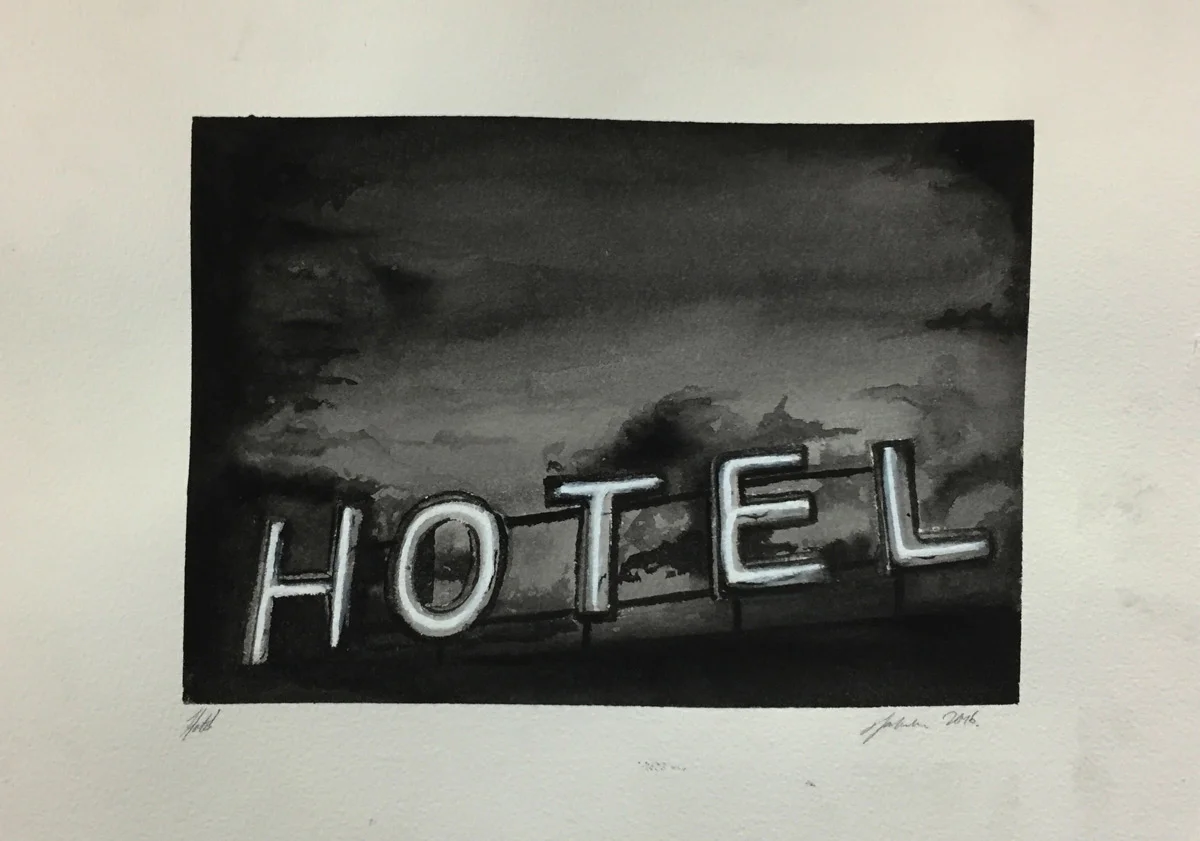 Hotel Watercolour and gouache on paper 42cm x 30cm