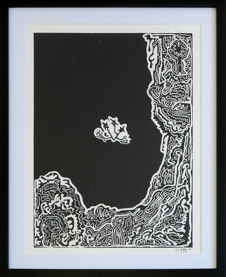 It's all a trap Block ink on 245gsm Stonehenge paper 52cm x 42.5cm