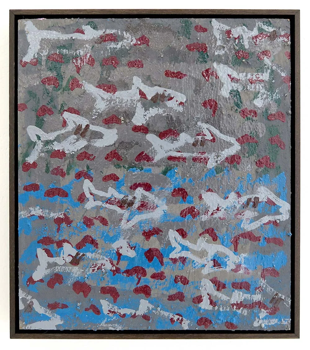 Sharks are Grey Mixed media on framed Masonite 35cm x 40cm