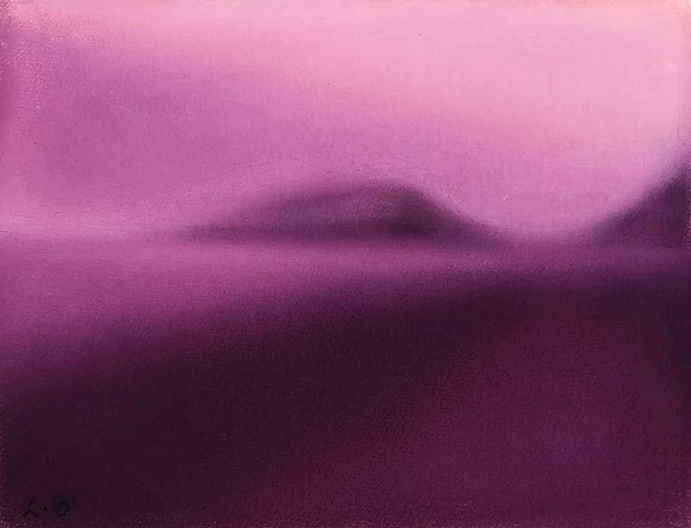 Red violet island, Howth Pastels on paper 47cm x 41.5cm