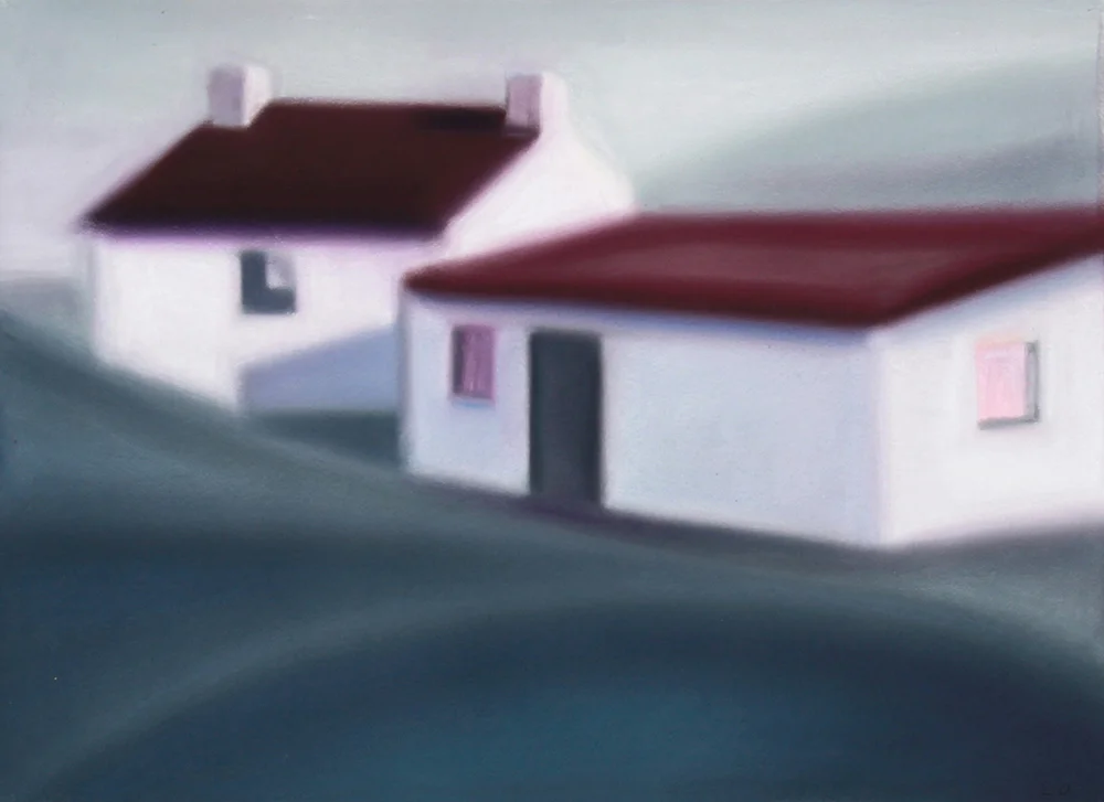 Cottages by a loch, Isle of Skye Pastels on paper 87cm x 68cm