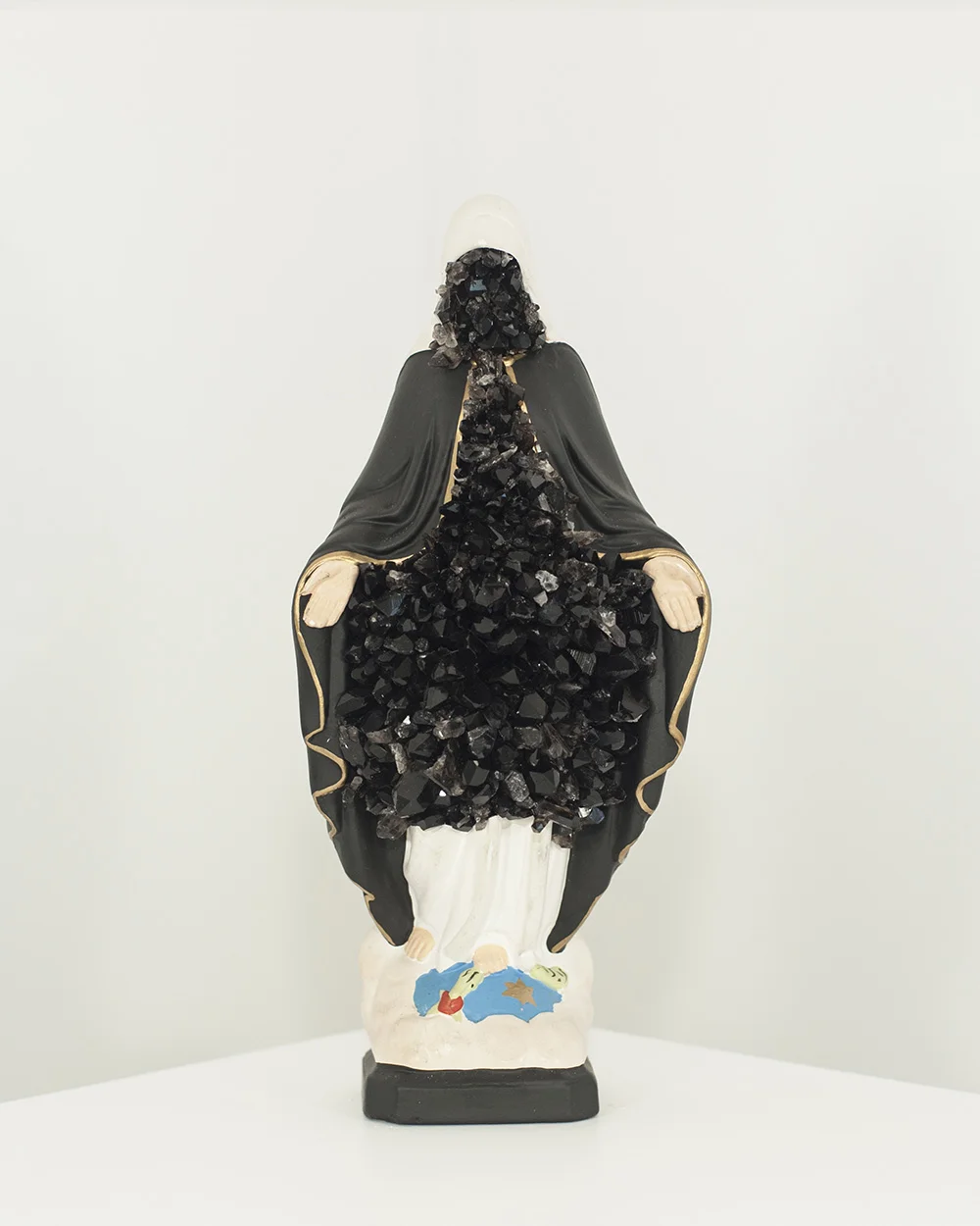 Crystal Mary black 3 Crystal & acrylic/enamel on repurposed vintage religious figure 40.5cm