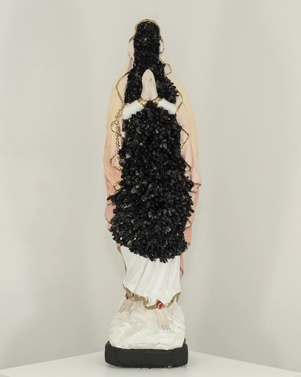 Crystal Mary fade Crystal & acrylic/enamel on repurposed vintage religious figure 65cm