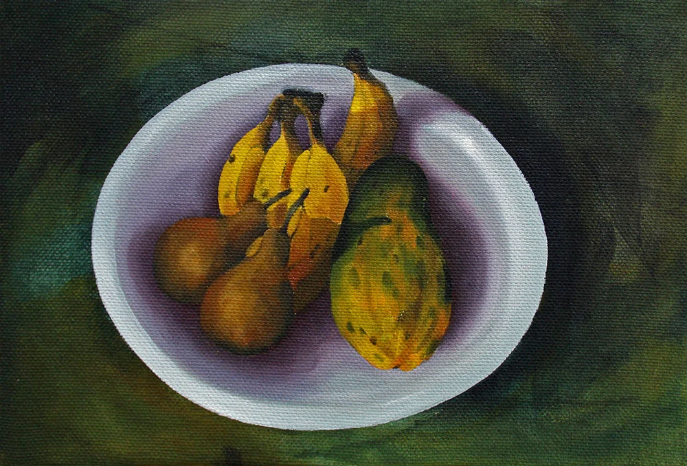Fruitbowl Oil and acrylic on linen 38cm x 56cm