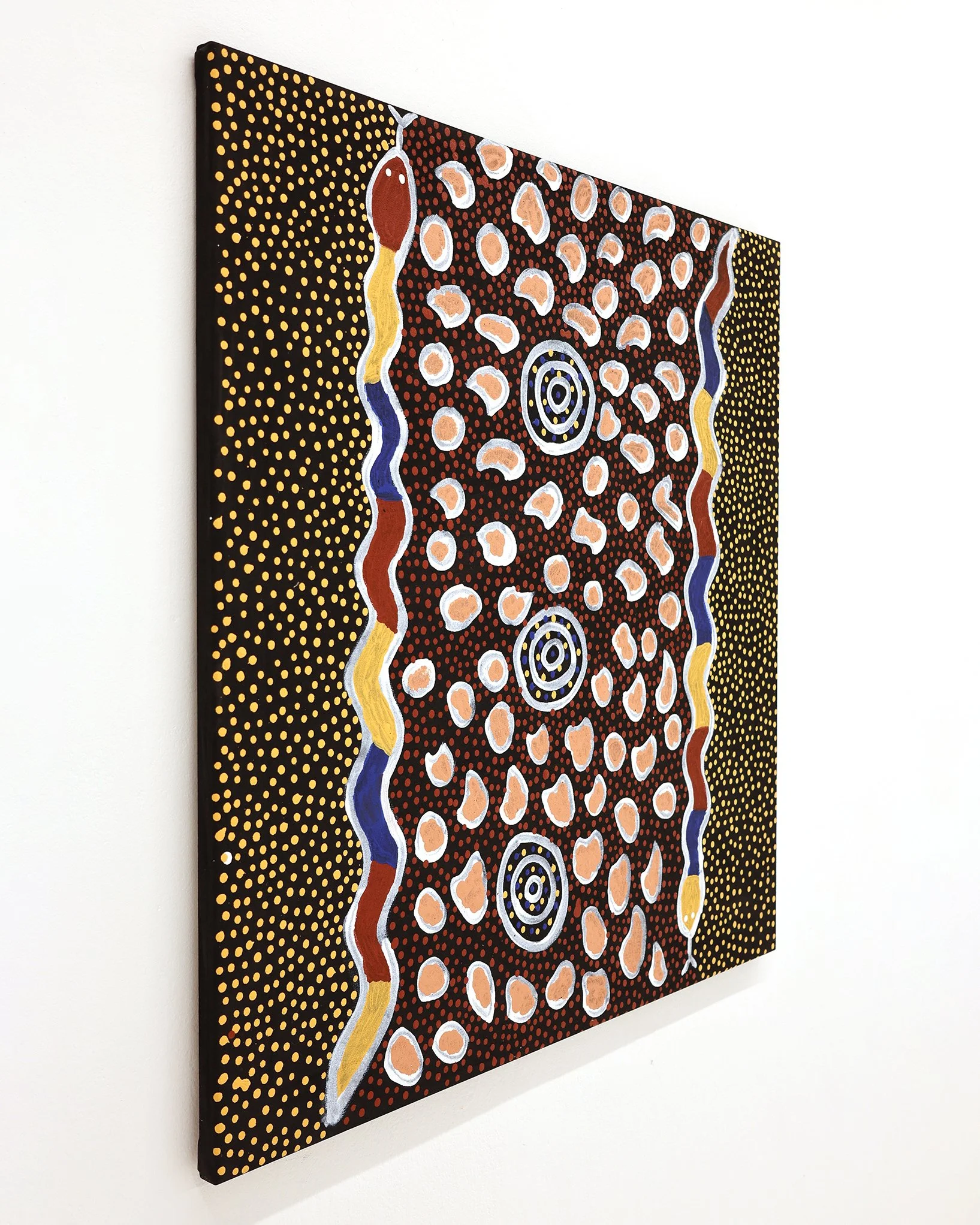 Keanu Tjakamarra Nelson wanampi_tjurrkurpa_snake_dreaming_acrylic_on_canvas_91x91cm_506-25 LHS WEB.JPG