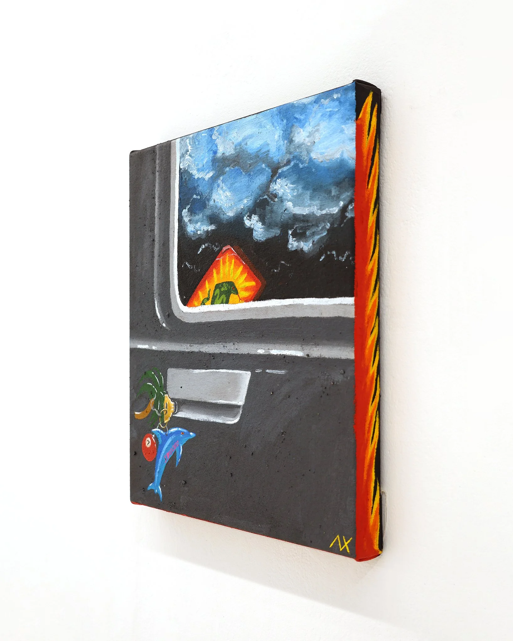 Alex Xerri Xagħra 35.5cm x 40cm Acrylic and stone on canvas 2026 RHS.JPG