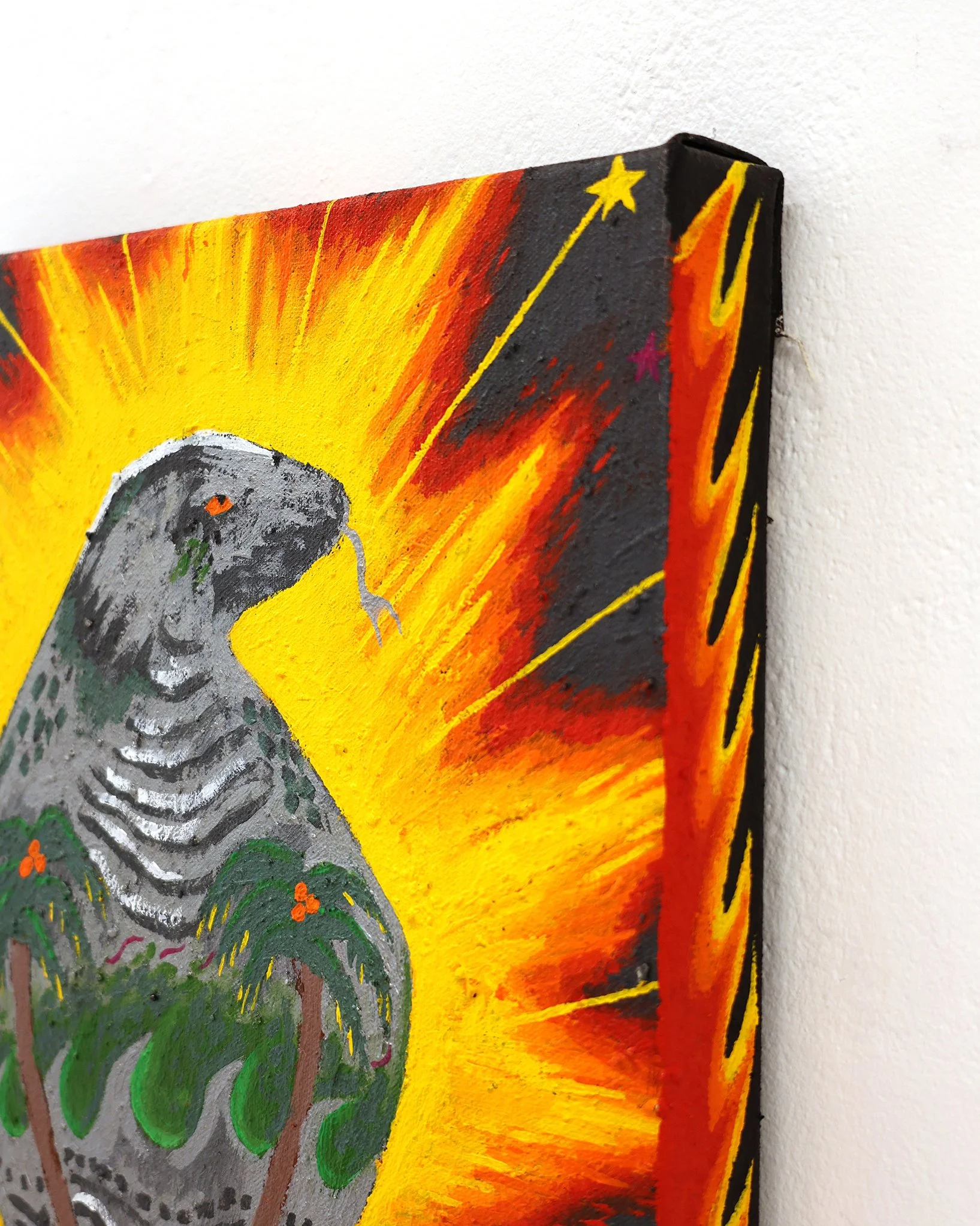 Alex Xerri Silver Cobra 30.5cm x 41cm Acrylic and stone on canvas 2026 DETAIL.JPG