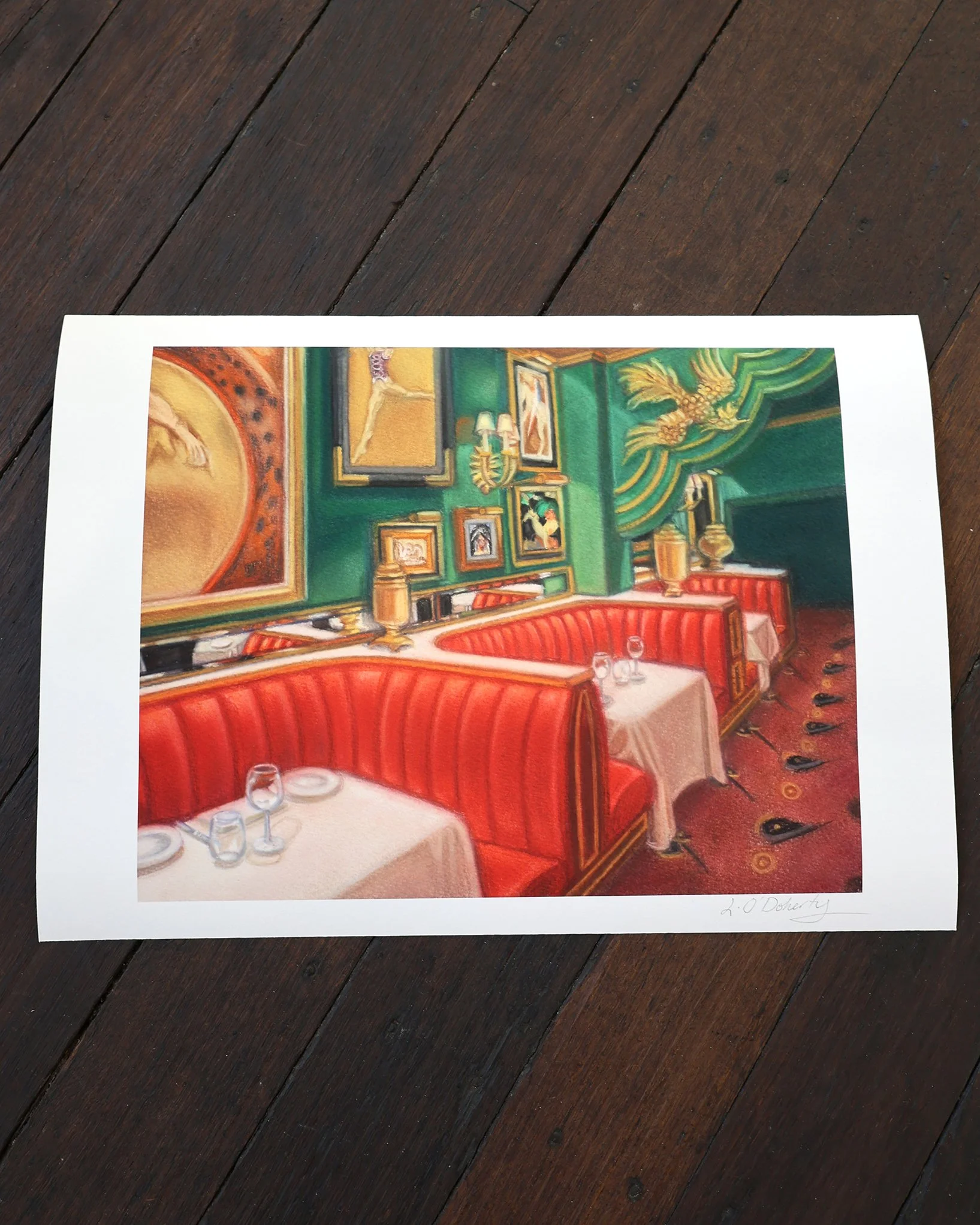 Lucy O'Doherty'Booth reflections and golden bird' 42cm x 29.5cm 2.JPG