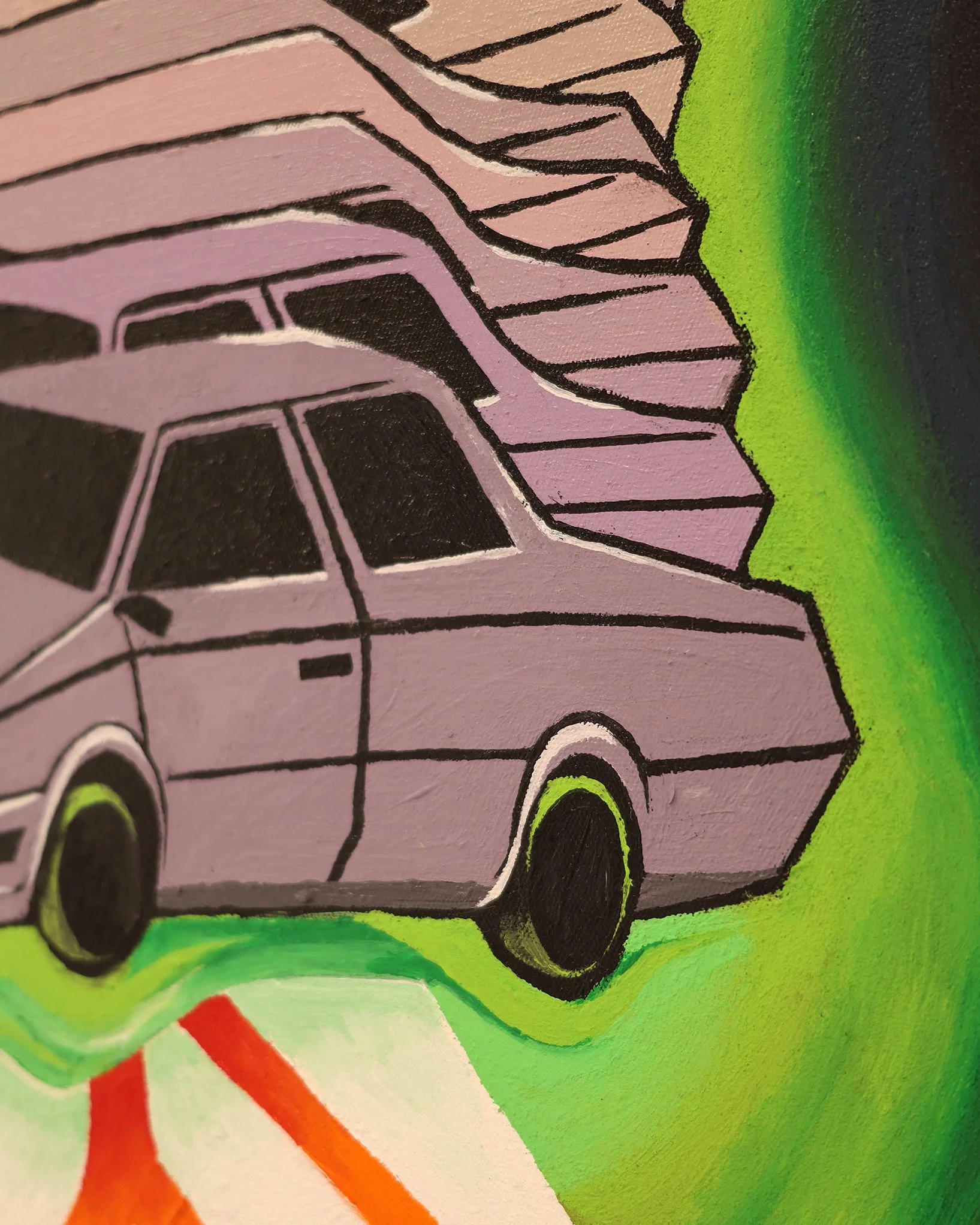 Alex Xerri Auroa Maserati 61cm x 76cm Acrylic and stone on canvas 2022 DETAIL.JPG