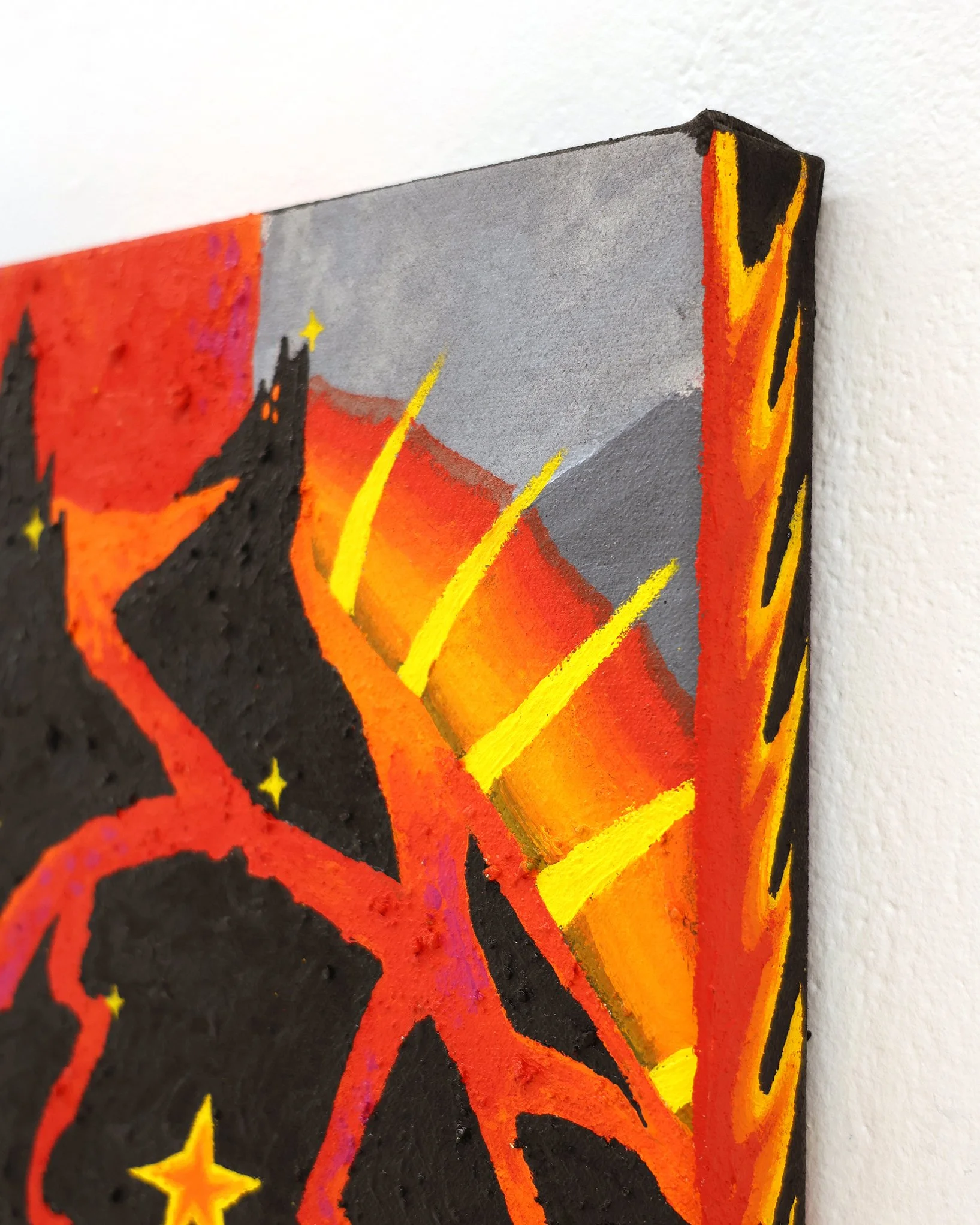 Alex Xerri Etna 30.5cm x 41cm Acrylic and stone on canvas 2026 DETAIL.JPG