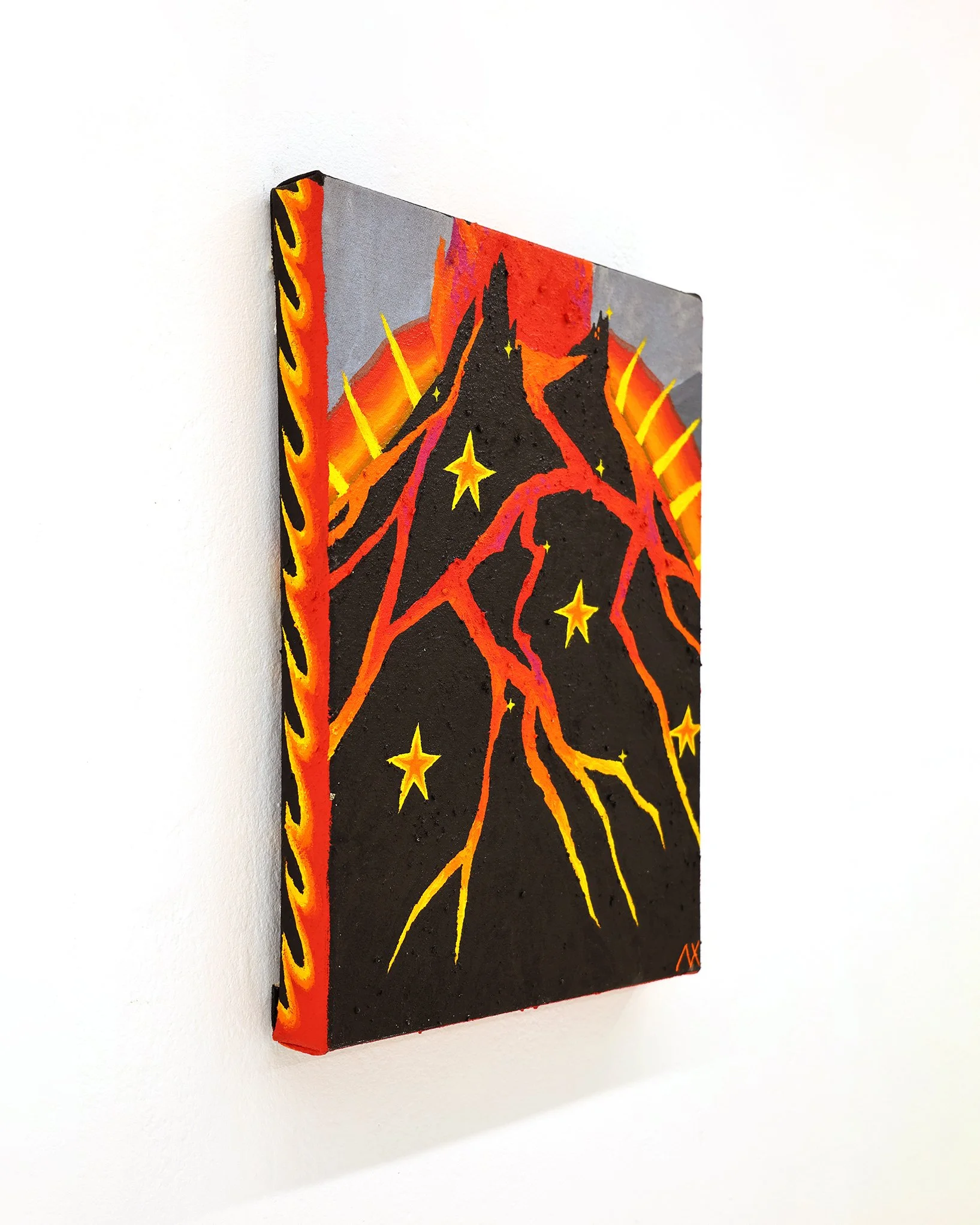 Alex Xerri Etna 30.5cm x 41cm Acrylic and stone on canvas 2026 LHS.JPG