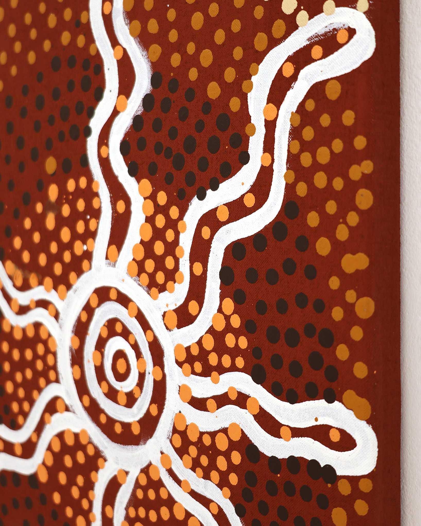 Keanu Tjakamarra Nelson yalka_tjukurrpa_bush_onion_dreaming_acrylic_on_linen_31x61cm_377-25 DETAIL WEB.JPG