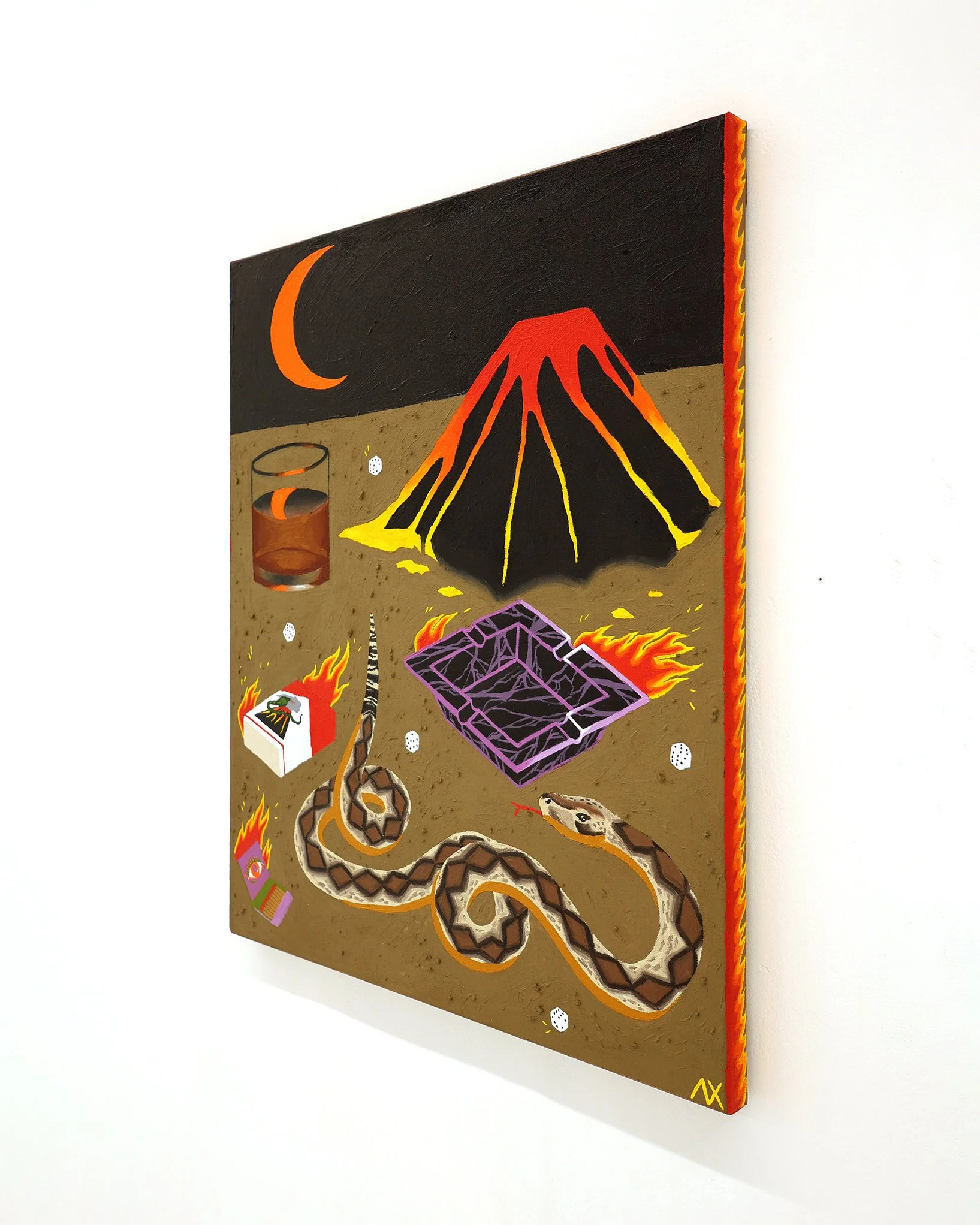 Alex Xerri Rattlesnake Still Life 76cm x 86.5cm Acrylic and stone on canvas 2023 RHS.JPG