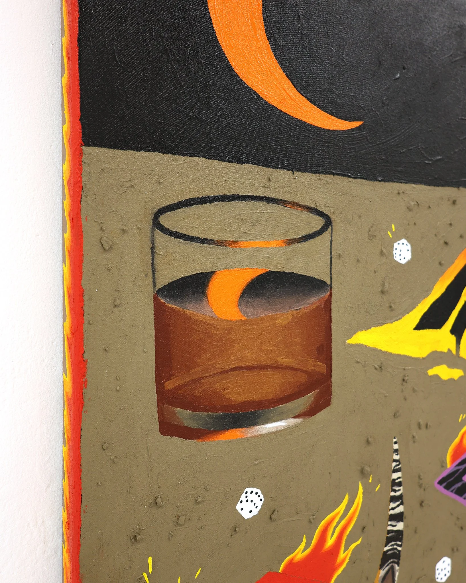 Alex Xerri Rattlesnake Still Life 76cm x 86.5cm Acrylic and stone on canvas 2023 DETAIL.JPG