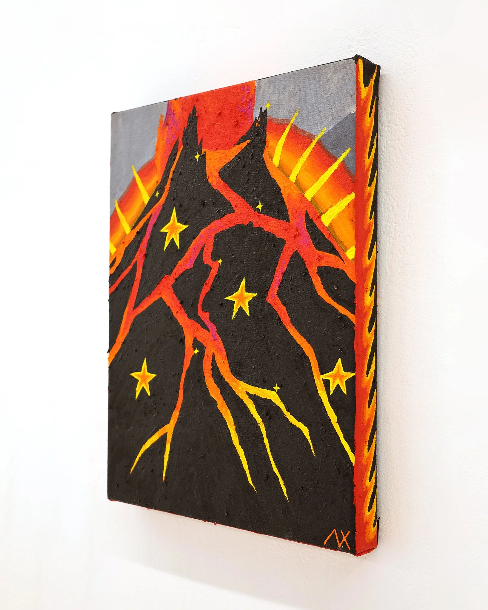 Alex Xerri Etna 30.5cm x 41cm Acrylic and stone on canvas 2026 RHS.JPG