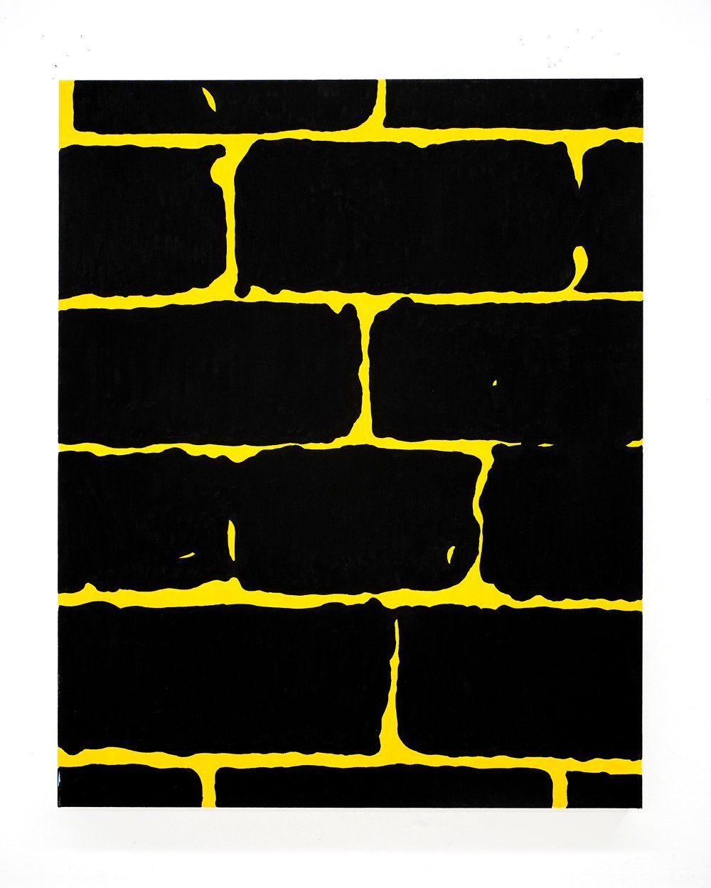 9.+Bricks+_yellow_+61cm+x+76cm+Synthetic+polymer+paint+and+flashe+on+canvas+Dean+De+Landre+2024+4x5+Web.jpeg