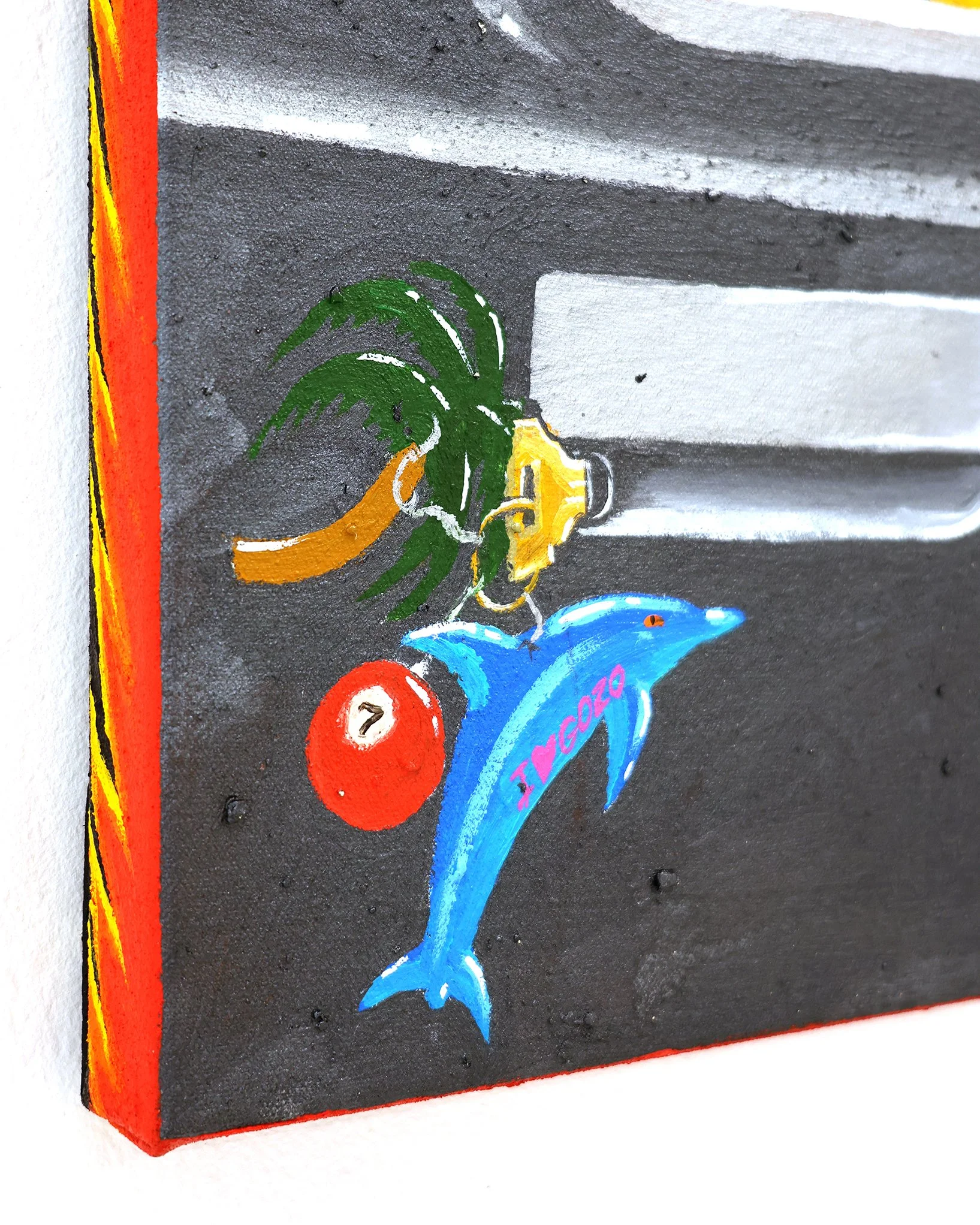 Alex Xerri Xagħra 35.5cm x 40cm Acrylic and stone on canvas 2026 DETAIL.JPG