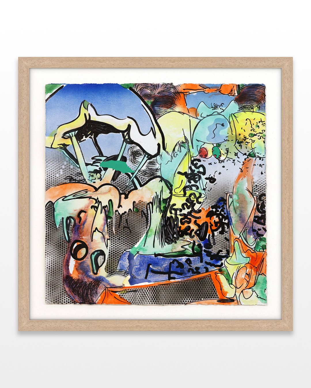 Antwan Horfee Compilatrames 3 Acrylic and polyurethane on paper 35cm x 35cm(paper size) 2024.jpg