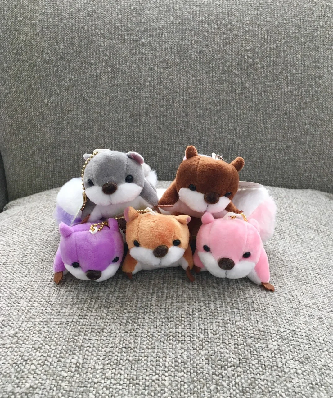 Q Mini 4" Squirrels Plush Keychain Set ( 5 pcs)