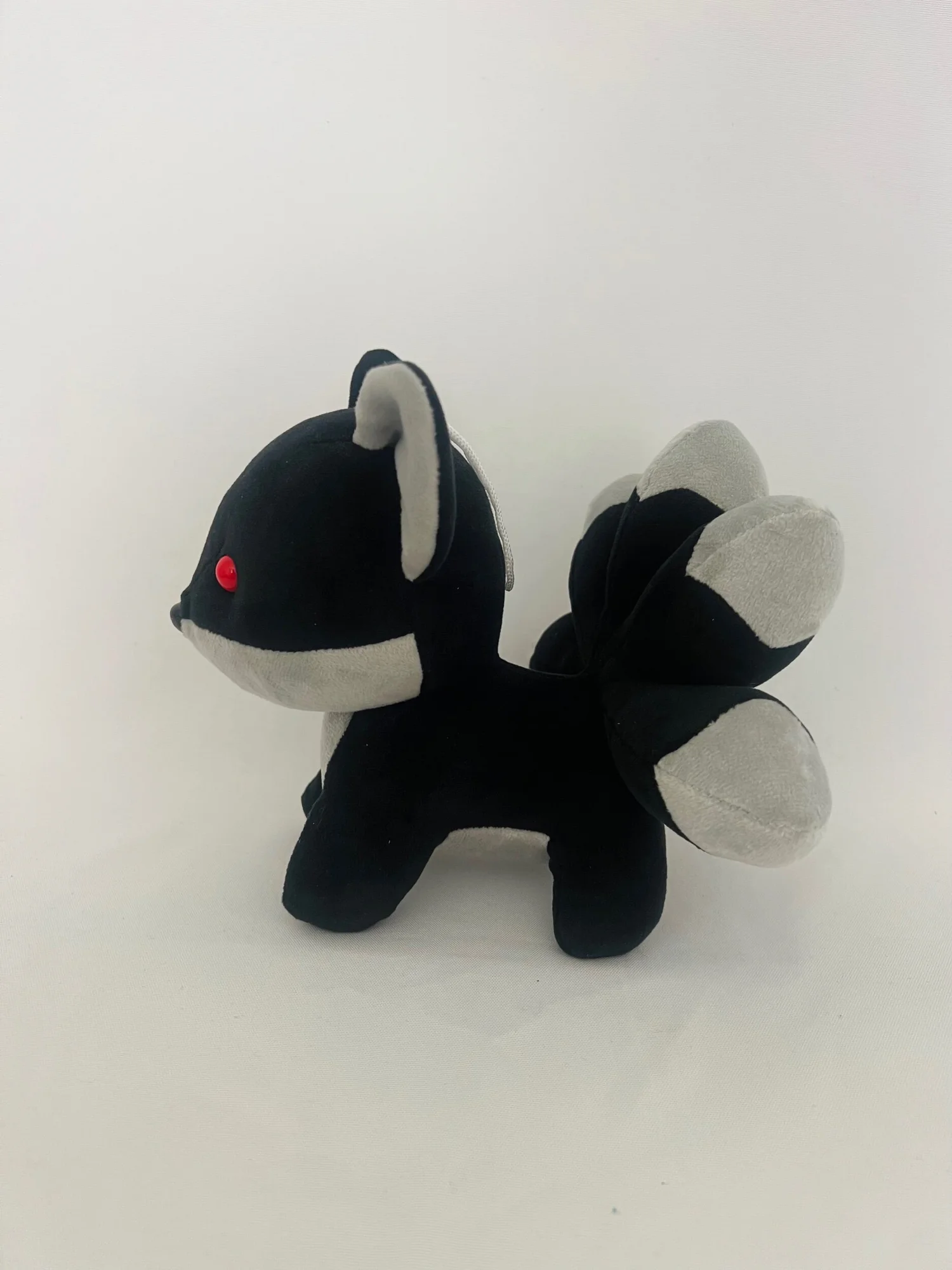 Q 6” Five Tails Fox Plush Black/Gray — Anime Palace