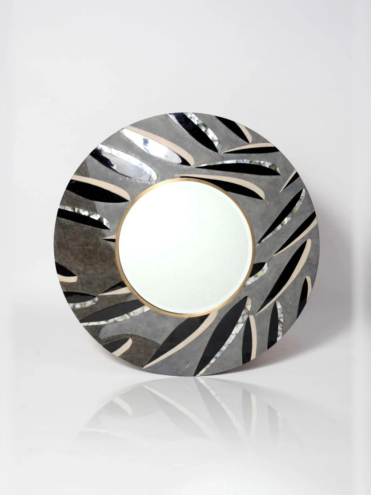 Round Feather Mirror