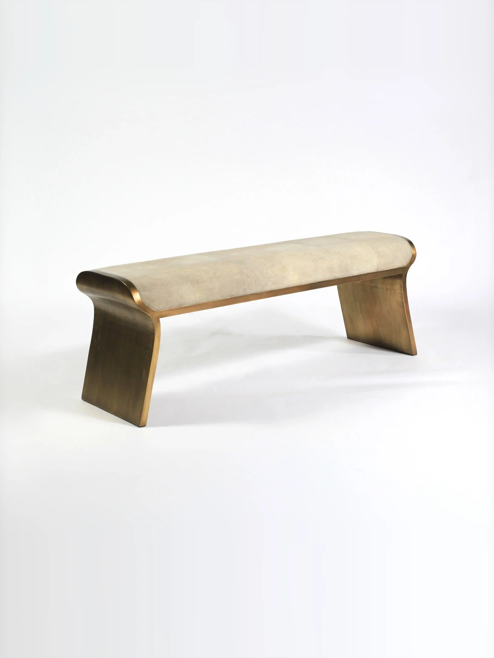 Dandy Day Bench Shagreen w/Bronze-Patina Brass