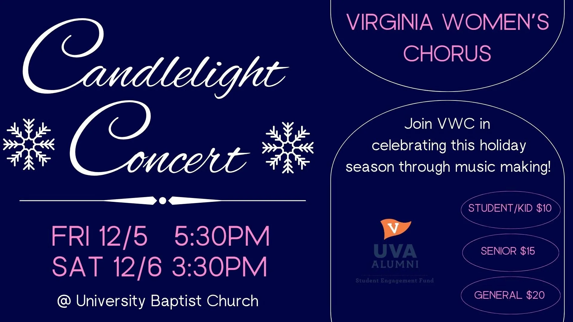 Virginia Women's Chorus 42nd Candlelight Concerts - Dec 6th