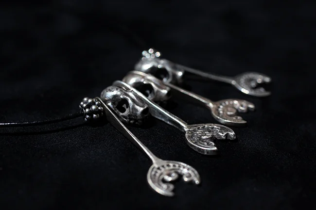 Miyu Decay Sterling Silver Bat Skull Necklace