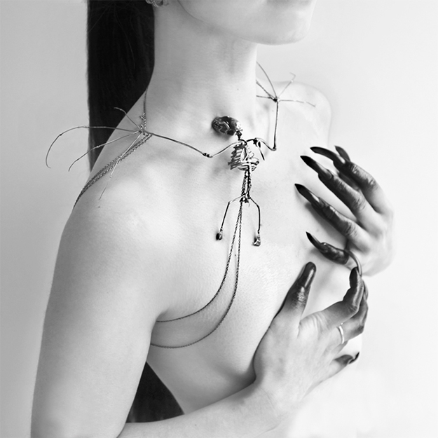 Miyu Decay Sterling Silver Bat Skeleton
