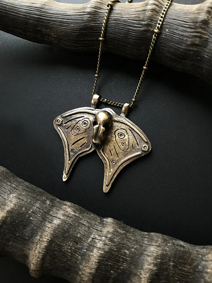 Familiars - Death Moth in Brass and Sterling Silver