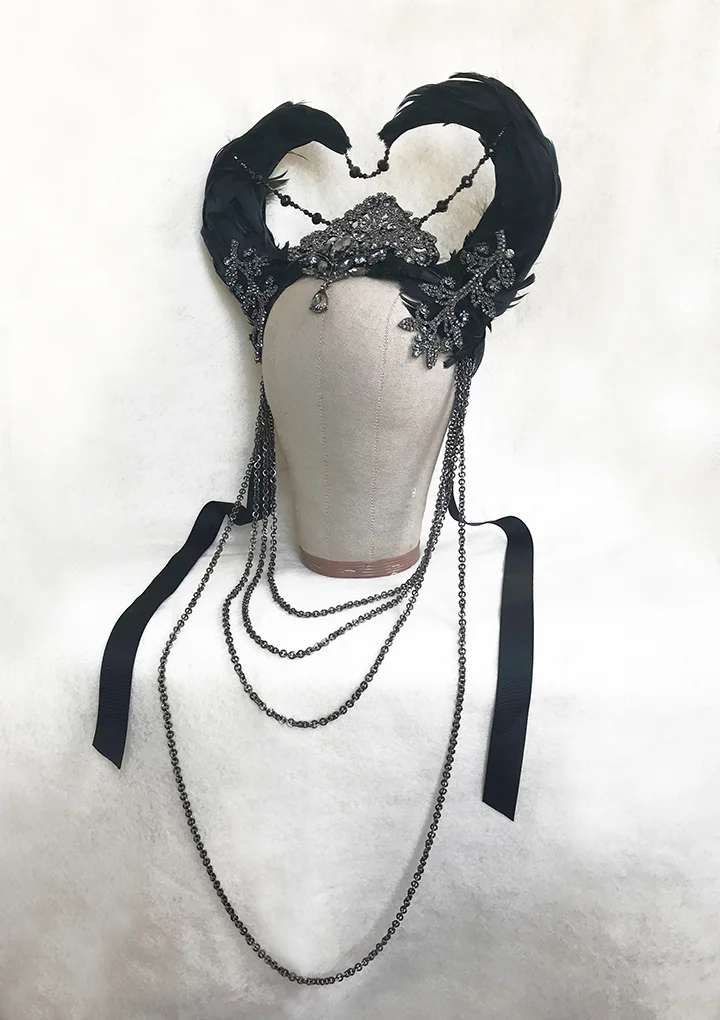 Rhinestone Maleficent Horned Headdress