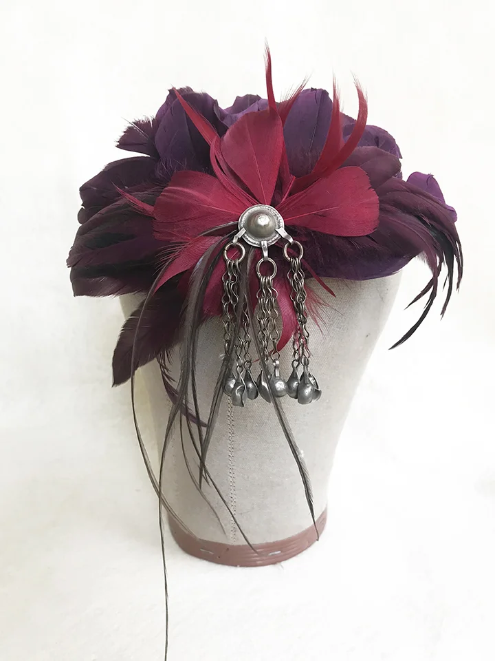 Red and Purple fascinator