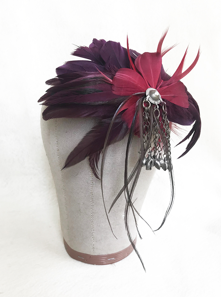 Red and Purple fascinator