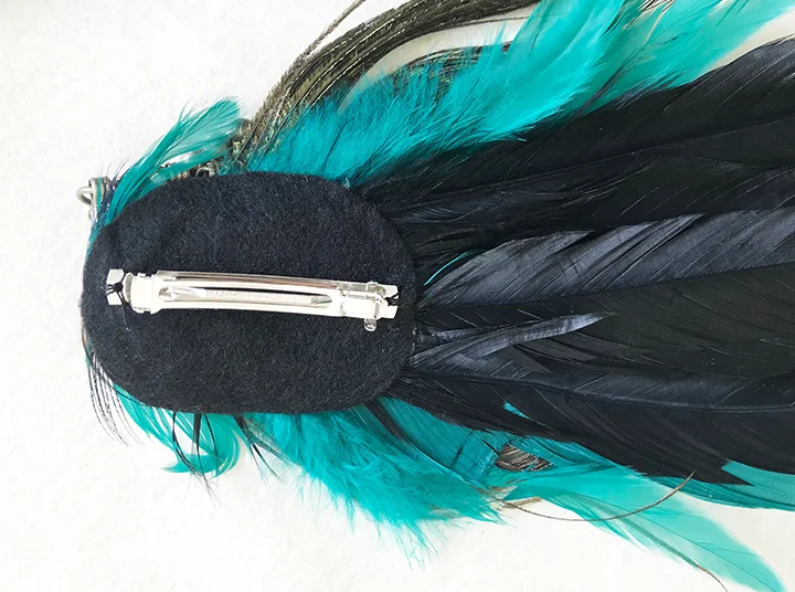 Green Peacock fascinator