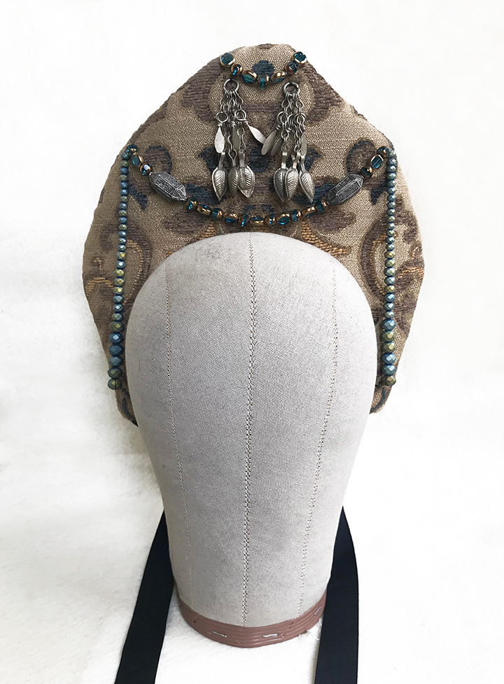 Beige and Blue headdress