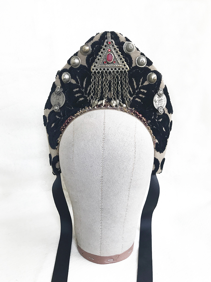 Beige and Black headdress