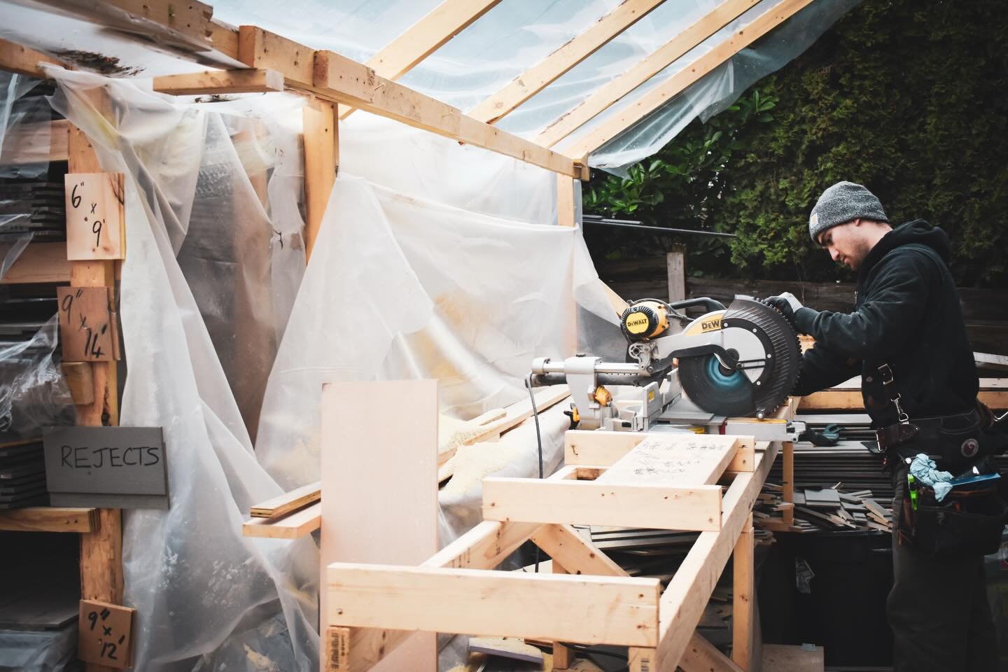 Simple tasks:  Sort the 3 different profile dimensions. Ensure full board/no seams. Stack them in order of colour gradient as well. Seal your cut ends. Keep select boards for high visible areas. Have pre-arranged piles ready for the crew. No notches!