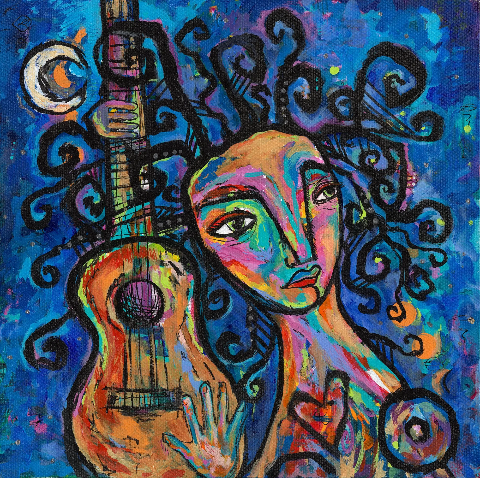 Guitar Woman by Evelyn Dufner