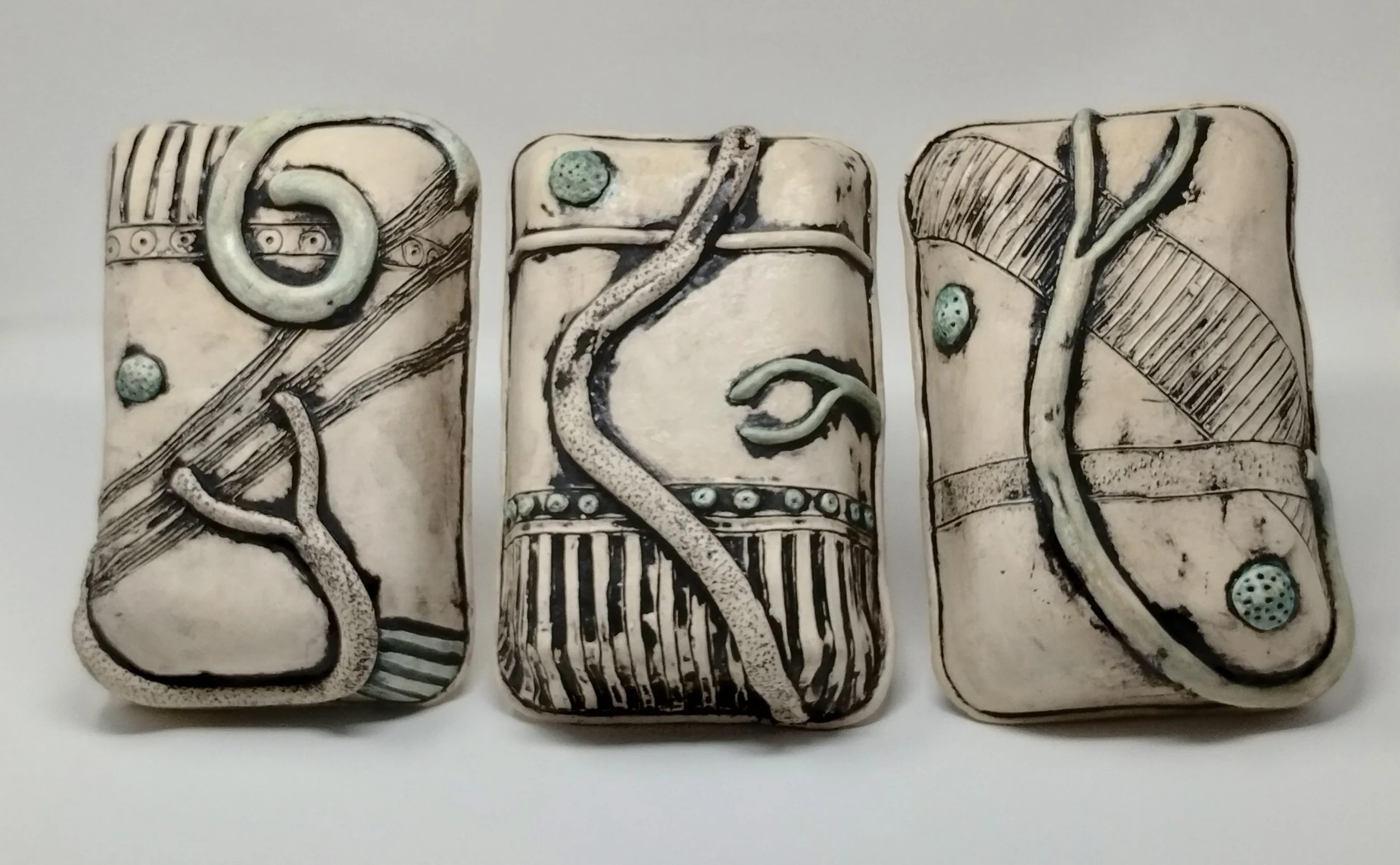 Handsculpted Tile Walls by Merrill Kramer