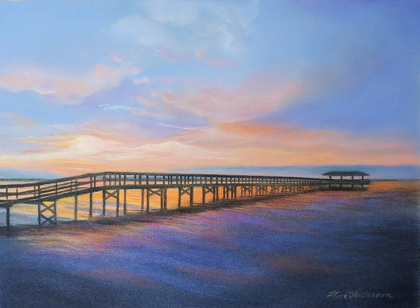 Sunrise On the Pier in Safety Harbor by Alice Anderson
