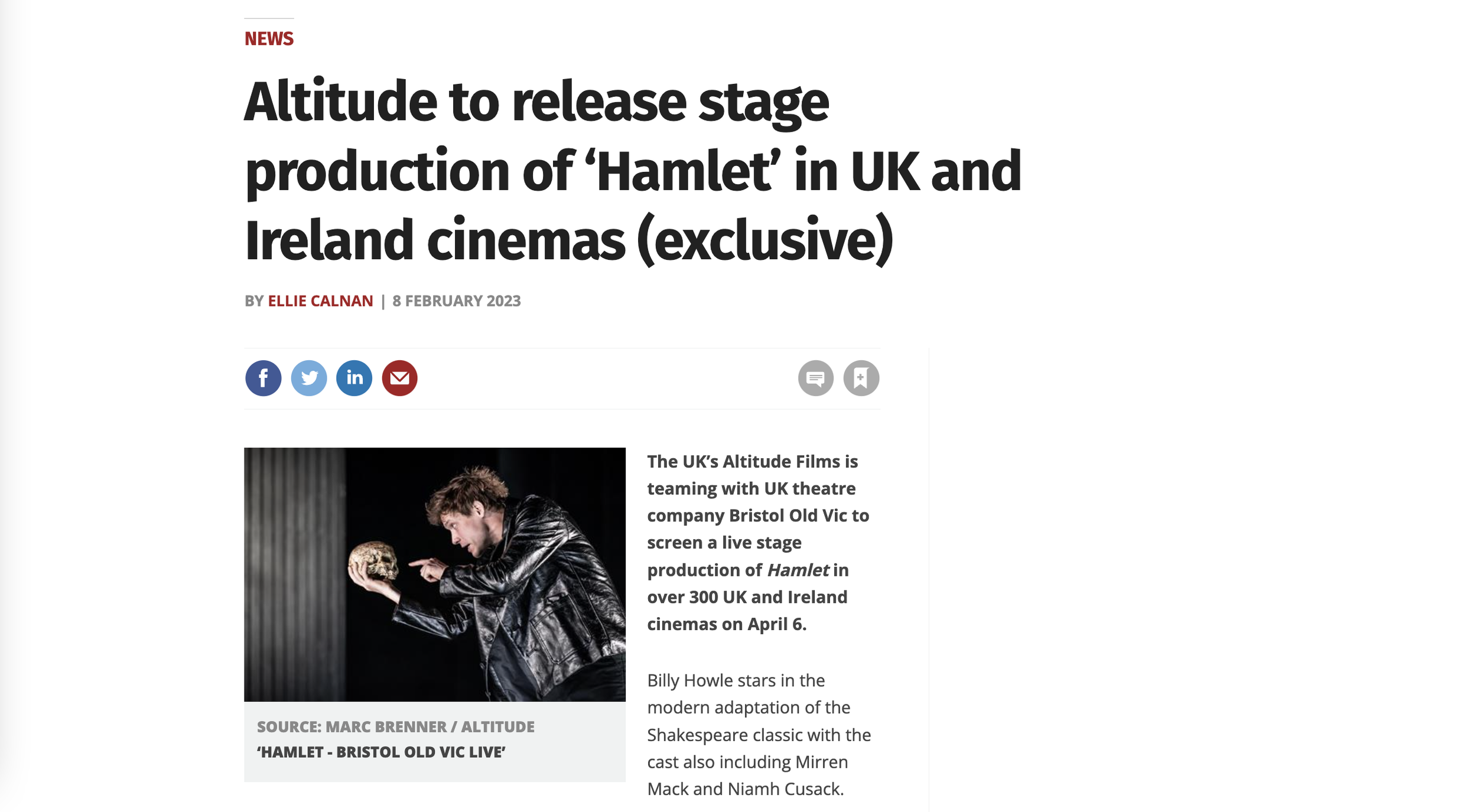 Hamlet in cinemas April 6th