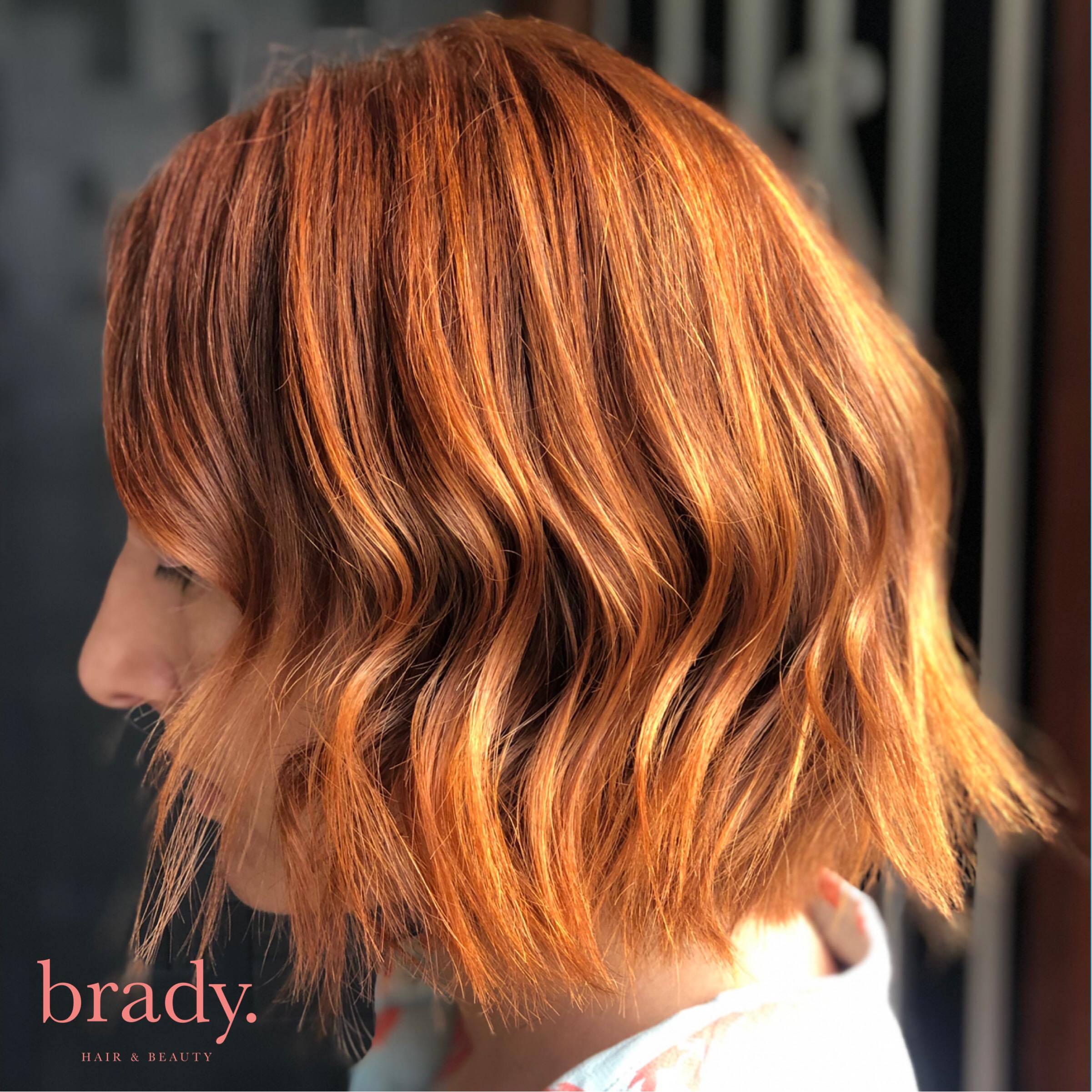  Photo of client with red hair, coloured and styled by Brady. Hair &amp; Beauty, Toowong, Brisbane. 