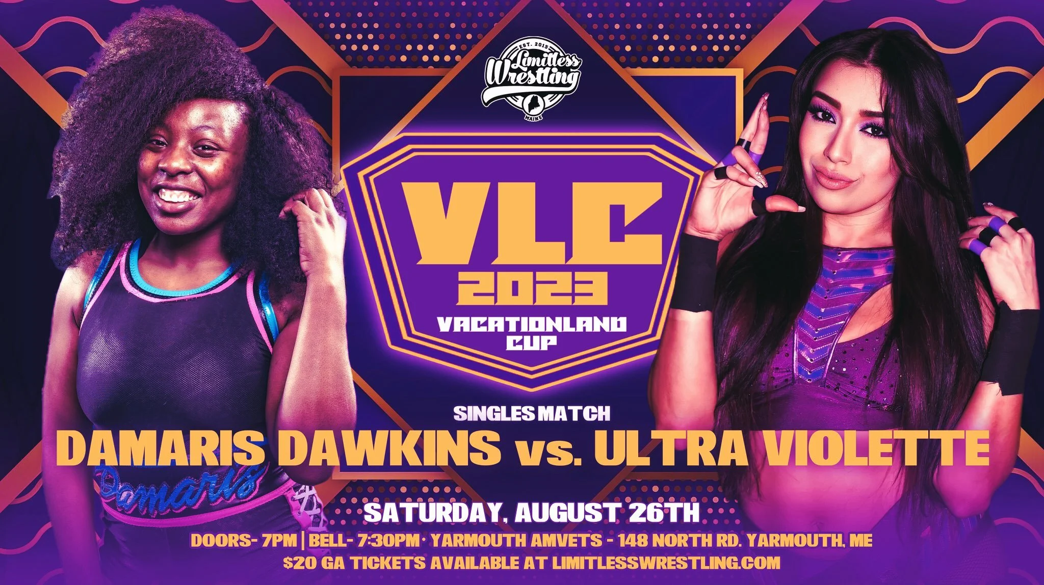 Ultra Violette vs. Damaris Dawkins added to Limitless Wrestling's Vacationland Cup
