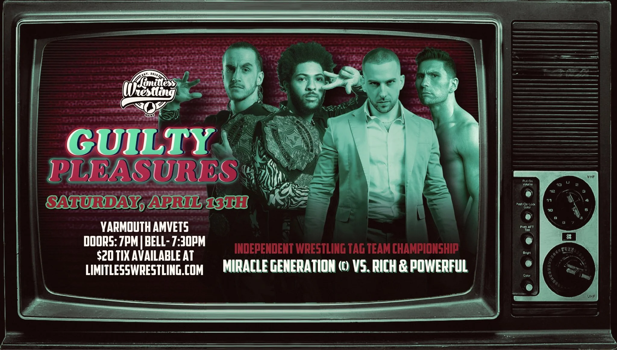 IWTV Tag Team title defense added to Limitless Wrestling's Guilty Pleasures